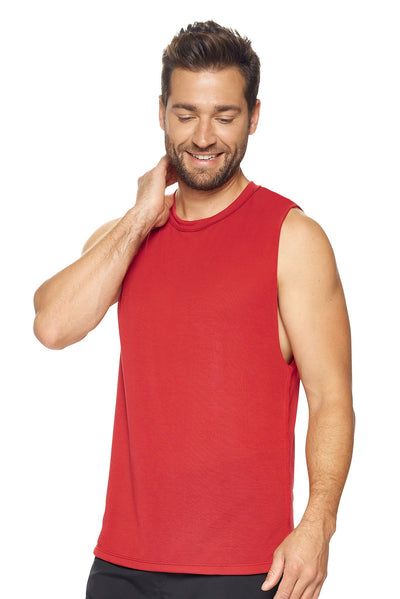 Expert Brand Men's Siro™ Raw Edge Muscle Tee in Scarlet#color_scarlet