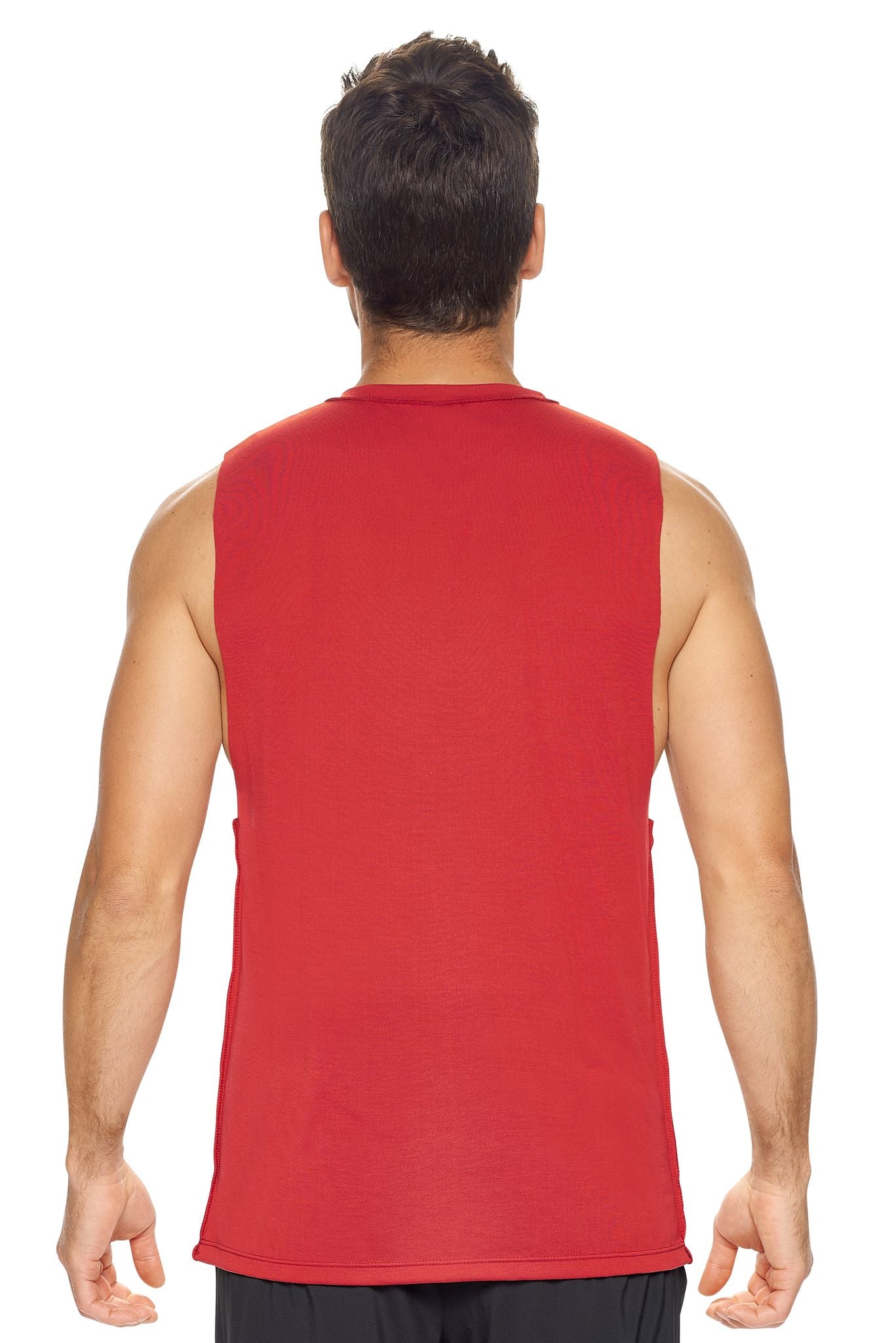 Expert Brand Men's Siro™ Raw Edge Muscle Tee in Scarlet Image 3#color_scarlet
