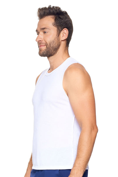 Expert Brand Men's Siro™ Raw Edge Muscle Tee in White Image 2#color_white