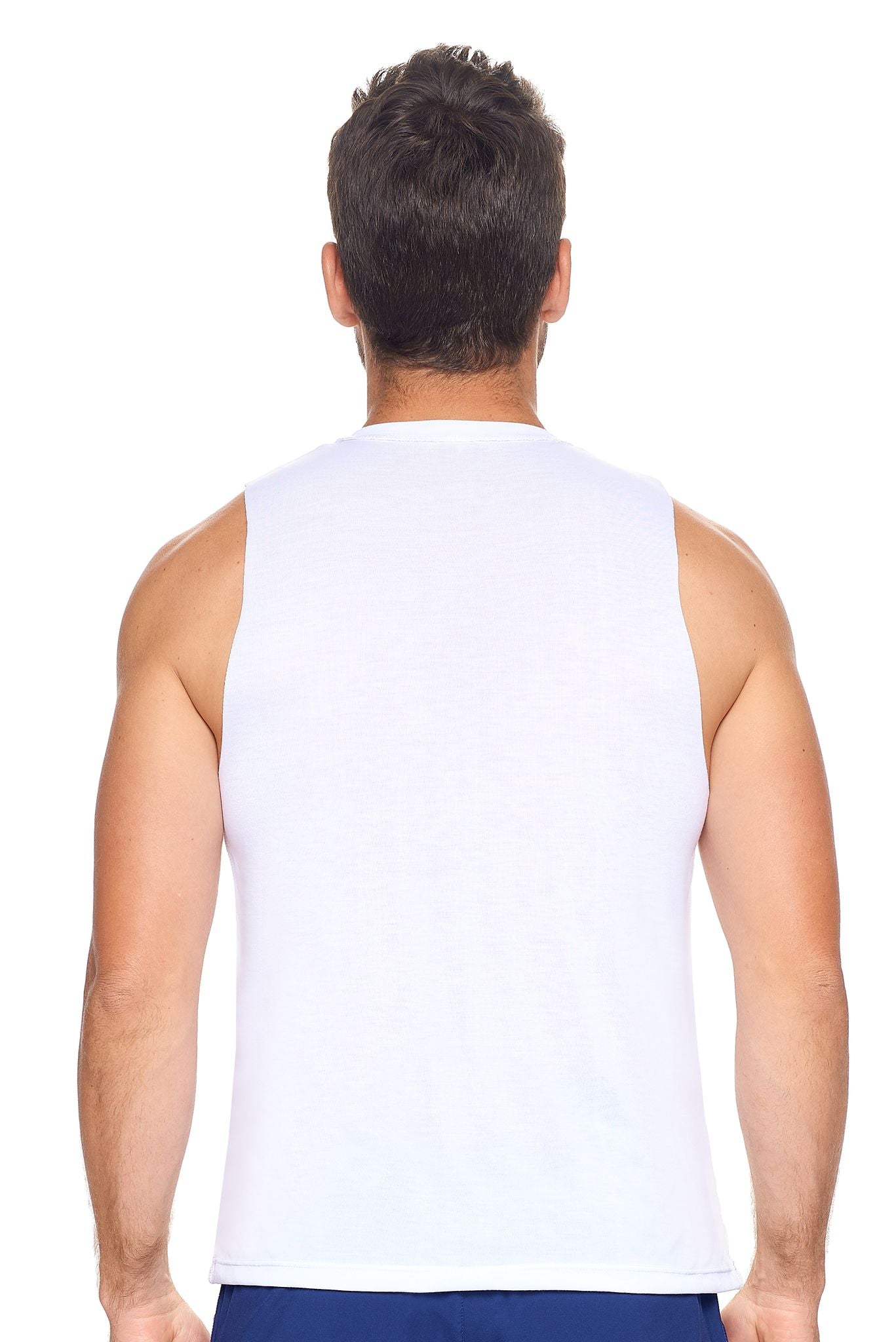 Expert Brand Men's Siro™ Raw Edge Muscle Tee in White Image 3#color_white