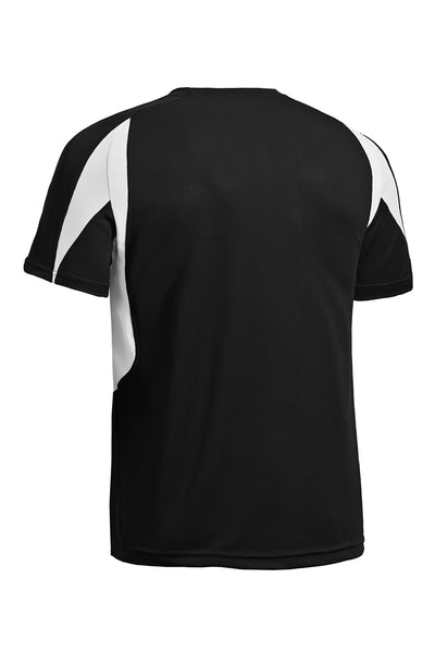 Expert Apparel Men's Oxymesh™ Crossroad Colorblock Tee in Black White#color_black-white