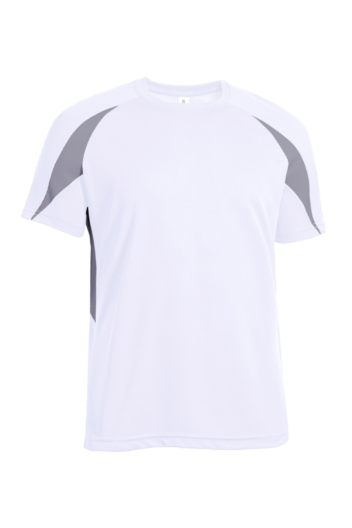 Expert Apparel Men's Oxymesh™ Crossroad Colorblock Tee in Steel White#color_white-steel