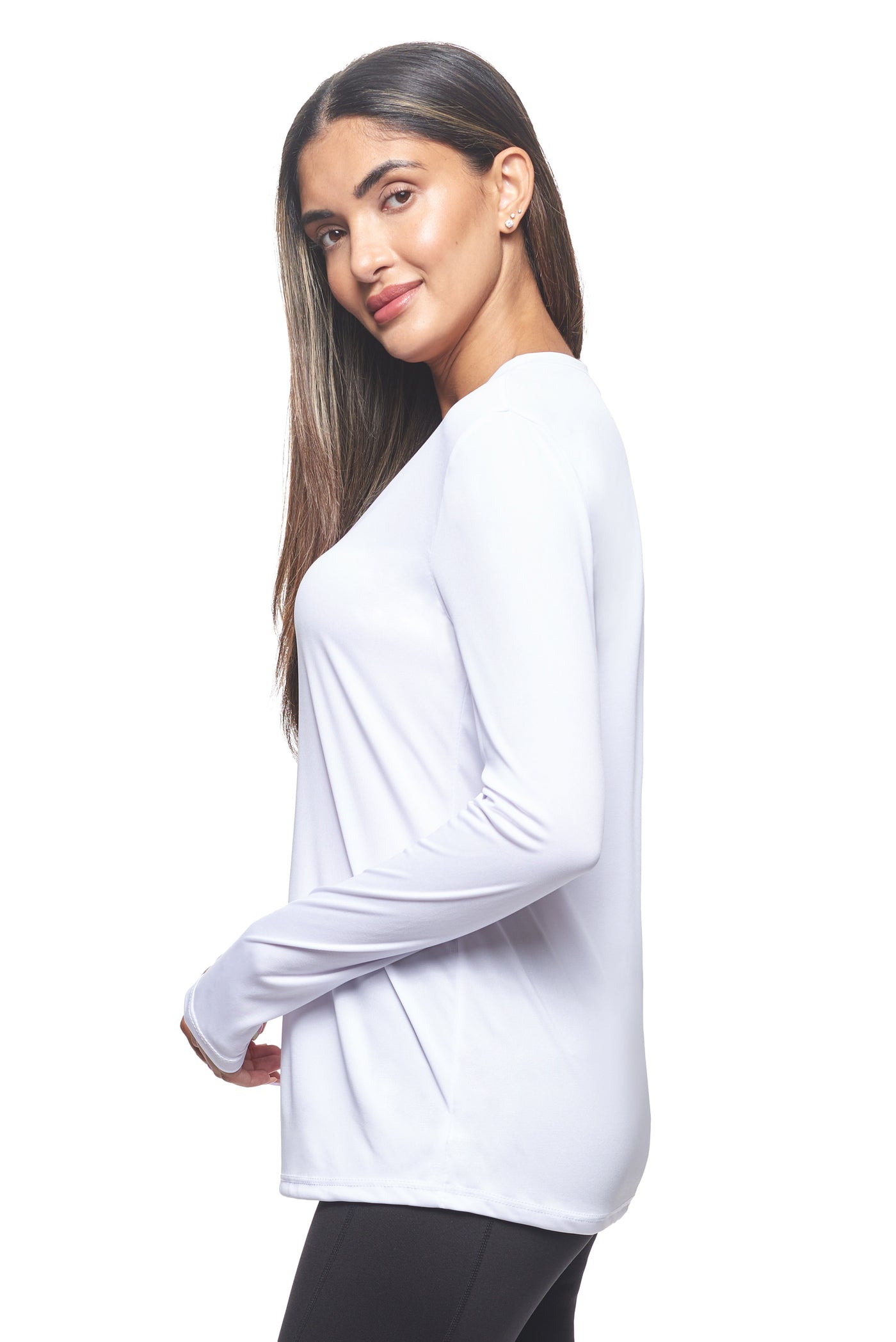 DriMax™ V-Neck Long Sleeve Tec Tee 🇺🇸 - Expert Brand Apparel#color_white
