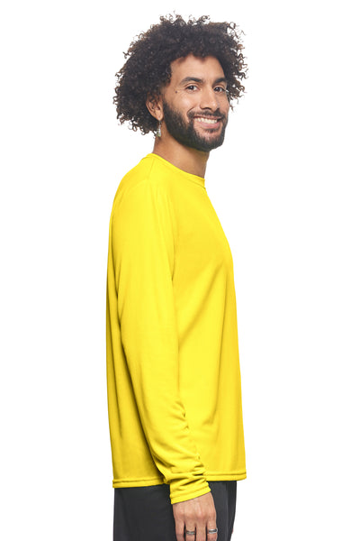 Expert Brand Apparel Men's Oxymesh Performance Long Sleeve Tec Tee Made in USA Bright Yellow Image 2#color_bright-yellow