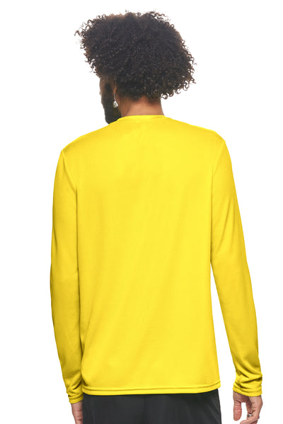 Expert Brand Apparel Men's Oxymesh Performance Long Sleeve Tec Tee Made in USA Bright Yellow Image 3#color_bright-yellow