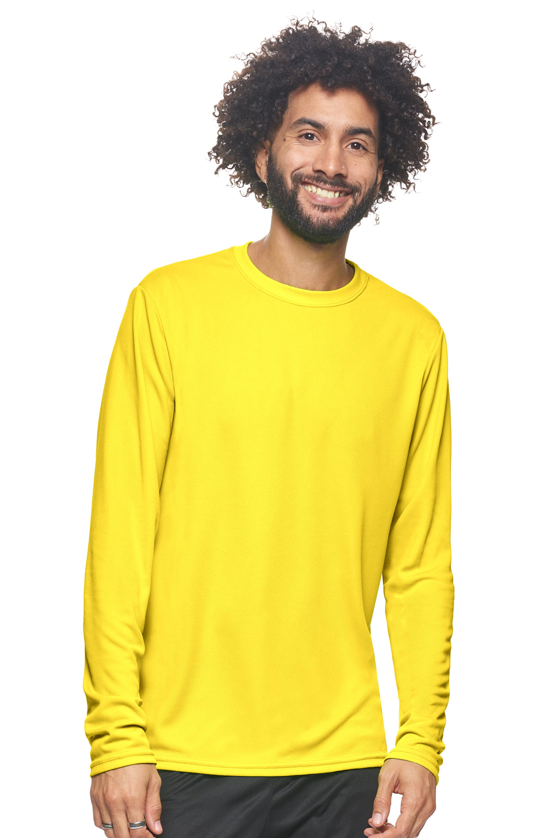 Expert Brand Apparel Men's Oxymesh Performance Long Sleeve Tec Tee Made in USA Bright Yellow#color_bright-yellow