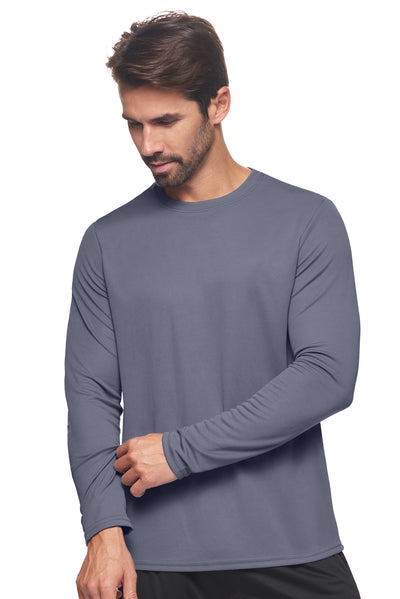 Expert Brand Retail Made in USA sportswear activewear long sleeve tec tee crewneck oxymesh graphite 3#color_graphite