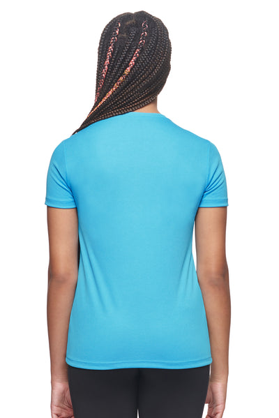 Expert Brand Made in the USA sportswear activewear women's oxymesh v-neck tec tee turquoise 3#color_turquoise