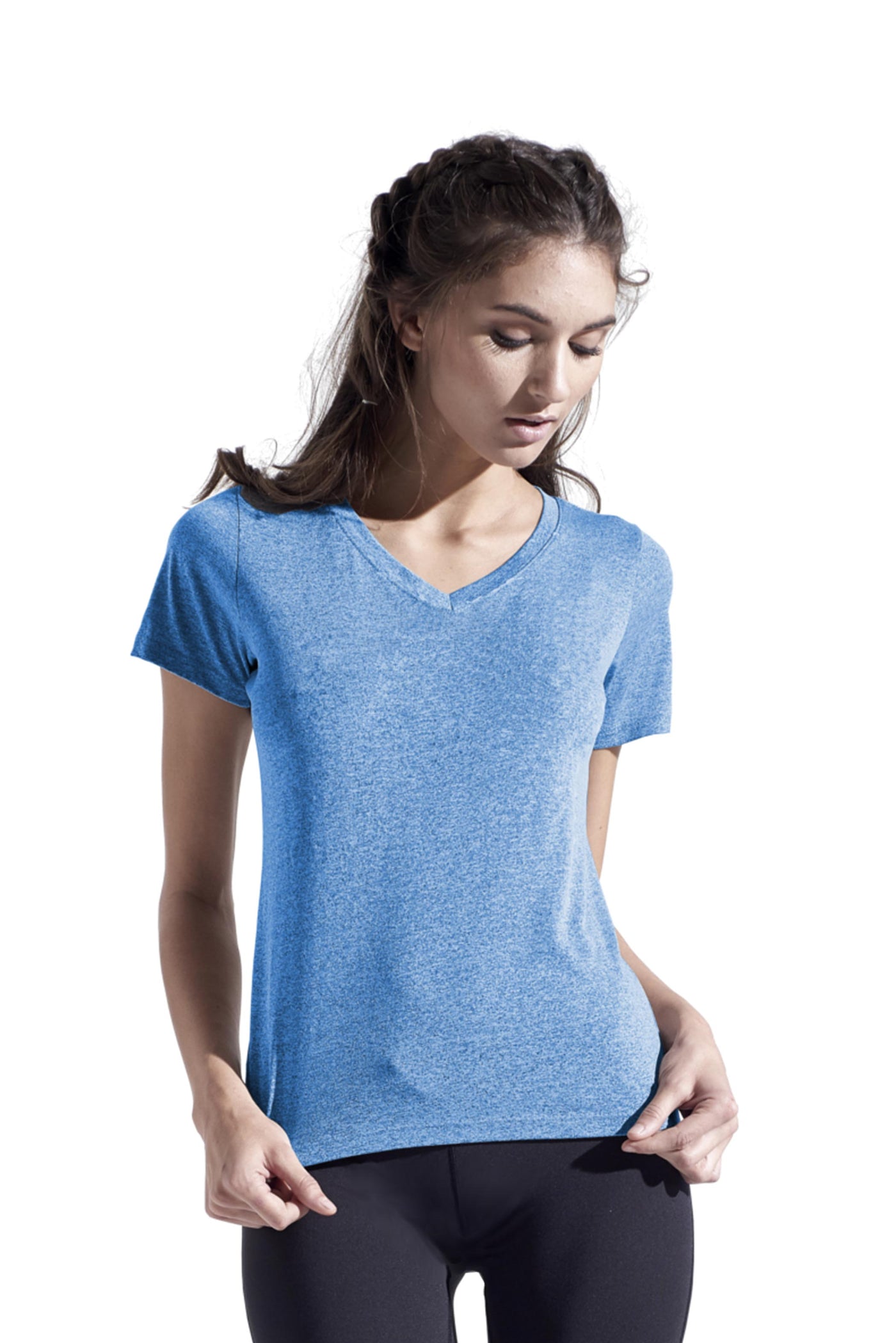 Expert Brand Retail Women's Heather Active Tee Royal#color_heather-royal