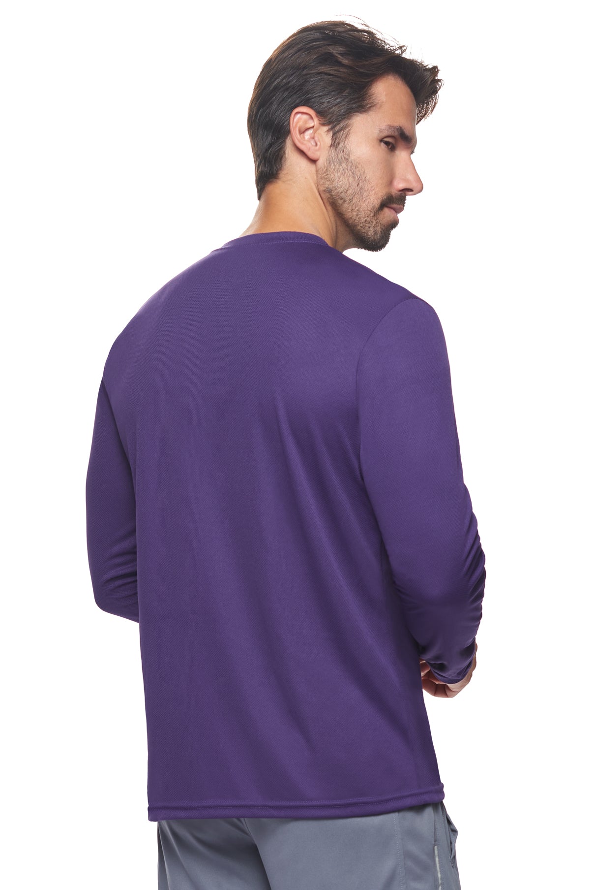 Expert Brand Retail Made in USA sportswear activewear long sleeve tec tee crewneck oxymesh dark purple 3#color_dark-purple