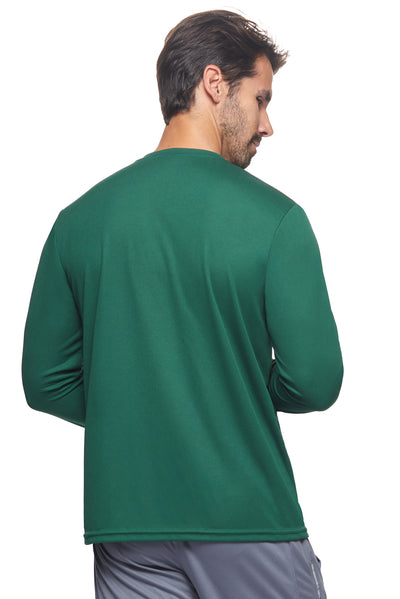 Expert Brand Retail Made in USA sportswear activewear long sleeve tec tee crewneck oxymesh forest green 3#color_forest-green