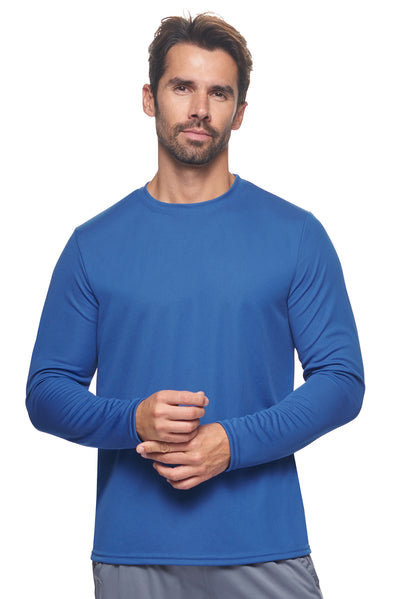Expert Brand Retail Made in USA sportswear activewear long sleeve tec tee crewneck oxymesh royal#color_royal-blue