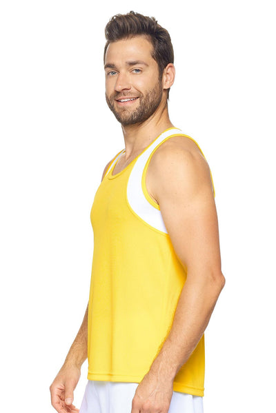 Expert Brand Retail Men's Oxymesh Distance Tank Made in USA Bright Yellow White 2#color_bright-yellow-white