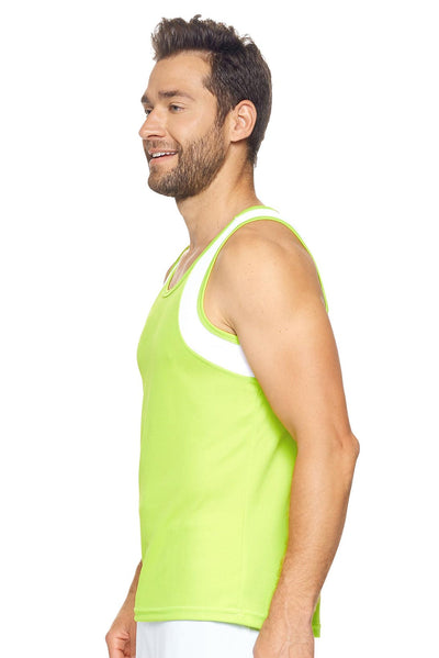 Expert Brand Retail Men's Oxymesh Distance Tank Made in USA Key Lime White 2#color_lime-white