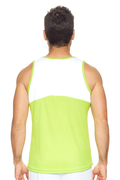 Expert Brand Retail Men's Oxymesh Distance Tank Made in USA Key Lime White 3#color_lime-white