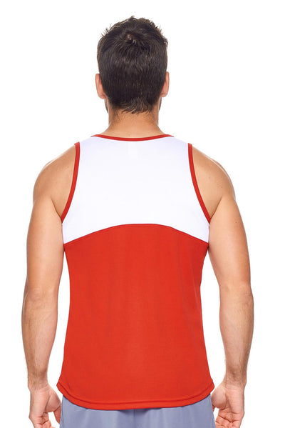 Expert Brand Retail Men's Oxymesh Distance Tank Made in USA Red White 3#color_red-white