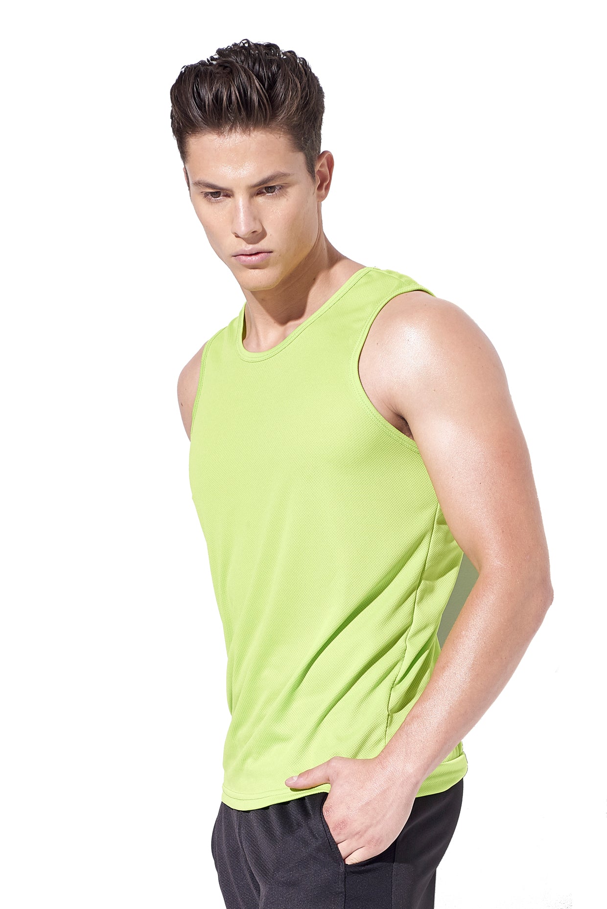 Expert Brand Retail Men's Oxymesh Tank Top Made in USA key lime#color_key-lime