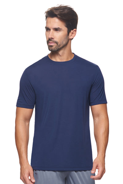 Expert Brand Retail Super Soft Eco-Friendly Performance Apparel Fashion Sportswear Men's Crewneck T-Shirt Made in USA navy blue#color_navy