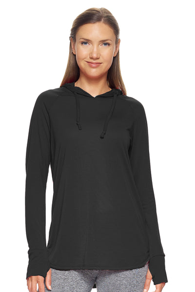 Expert Brand Retail Super Soft Eco-Friendly Performance Apparel Fashion Sportswear Women's Hoodie Long Sleeve Shirt Made in USA black#color_black