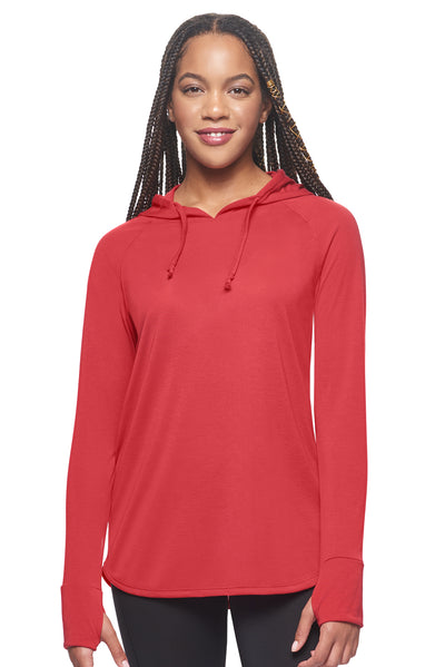 Expert Brand Retail Super Soft Eco-Friendly Performance Apparel Fashion Sportswear Women's Hoodie Long Sleeve Shirt Made in USA scarlet red#color_scarlet
