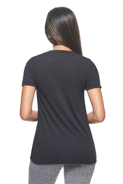 Expert Brand Retail Soft Eco-Friendly Women's Sportswear Women's Scoop Neck Shirt Made in USA black 3#color_black