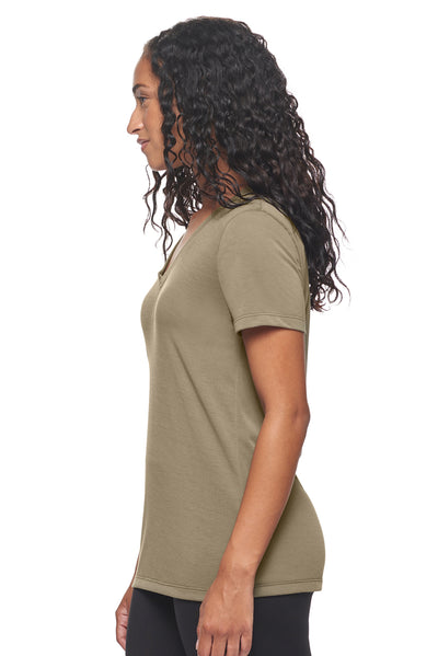 Expert Brand Retail Soft Eco-Friendly Women's Sportswear Women's Scoop Neck Shirt Made in USA Olive Green 2#color_olive