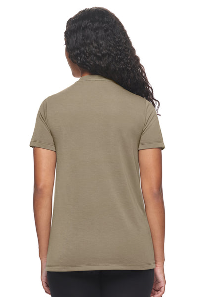 Expert Brand Retail Soft Eco-Friendly Women's Sportswear Women's Scoop Neck Shirt Made in USA Olive Green 3#color_olive