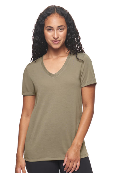 Expert Brand Retail Soft Eco-Friendly Women's Sportswear Women's Scoop Neck Shirt Made in USA Olive Green#color_olive