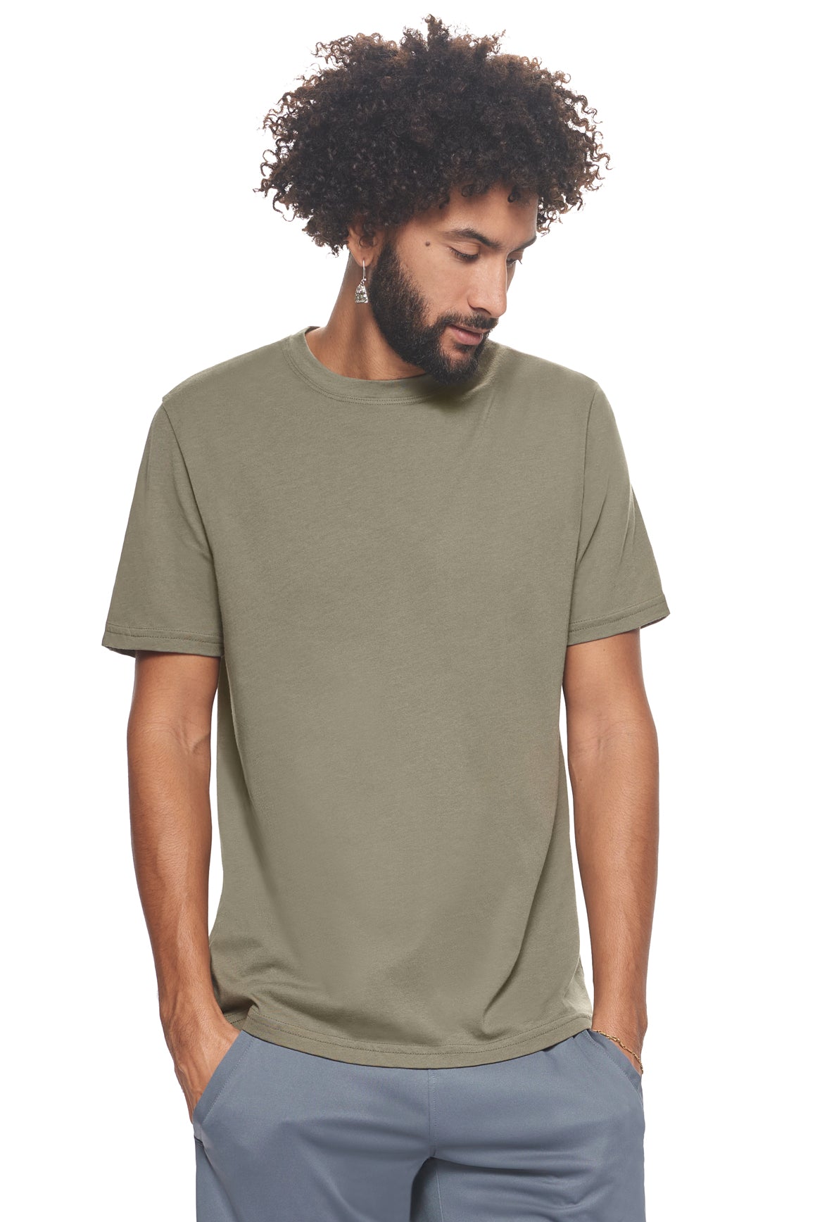 Expert Brand Retail Sustainable Eco-Friendly Micromodal Cotton Men's Crewneck T-Shirt Made in USA olive#color_olive