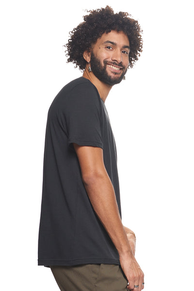 Expert Brand Retail Sustainable Eco-Friendly Apparel Micromodal Cotton Men's V-neck T-Shirt Made in USA black 2#color_black