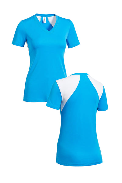 DriMax™ Angel Wings V-Neck Tee 🇺🇸 - Expert Brand Apparel#color_safety-blue-white