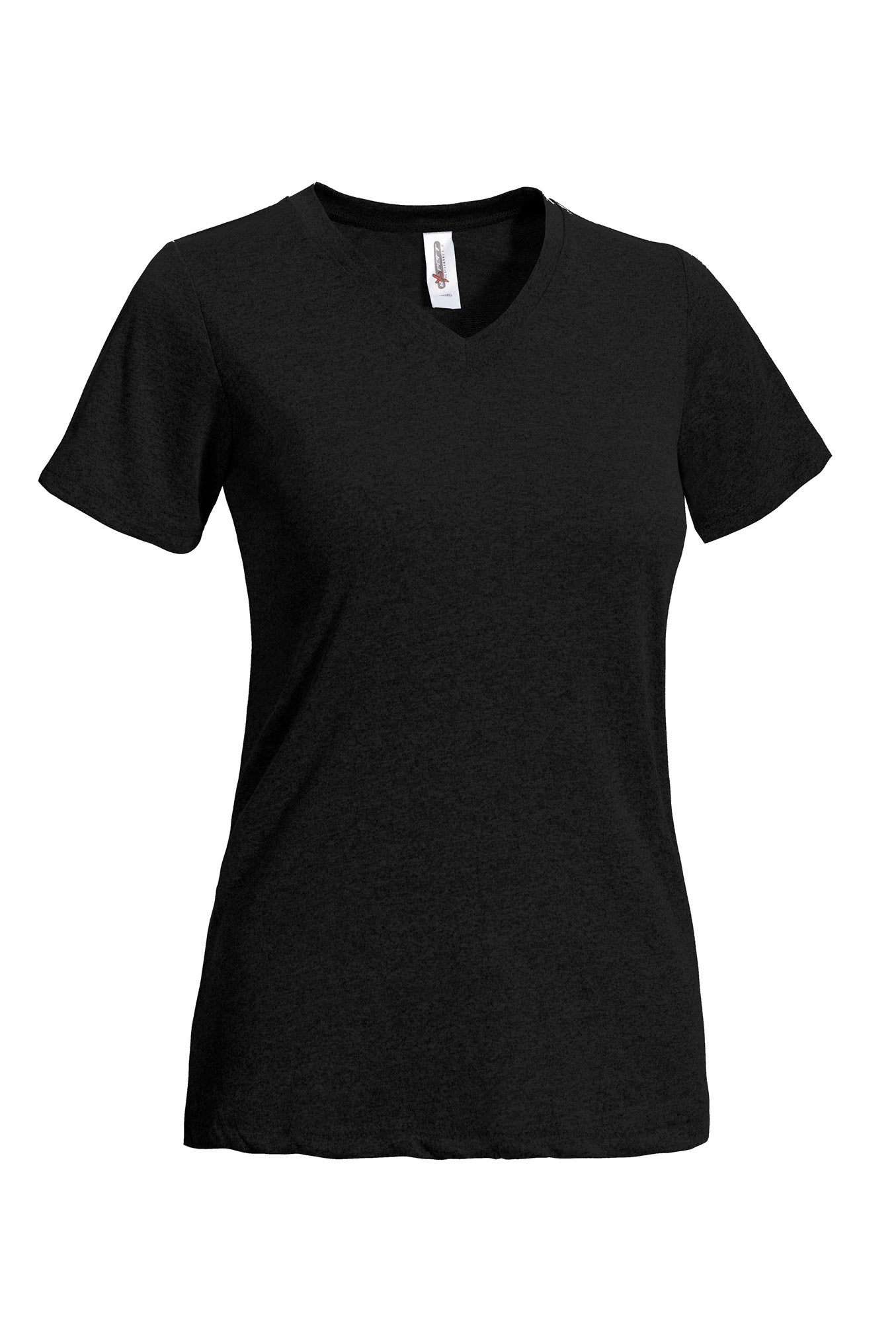 Expert Brand Women's Natural Feel V-Neck T-Shirt in Black#color_black