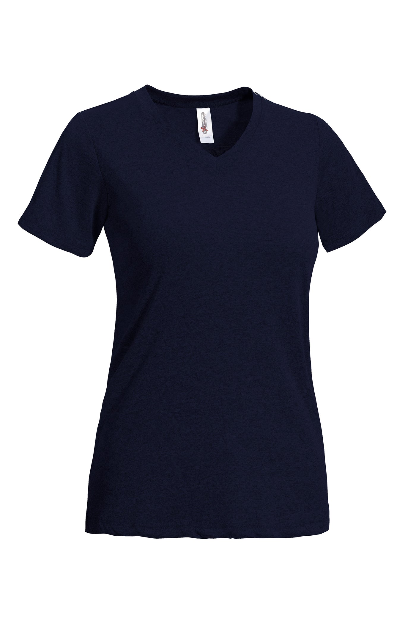 Expert Brand Women's Natural Feel V-Neck T-Shirt in Navy#color_navy