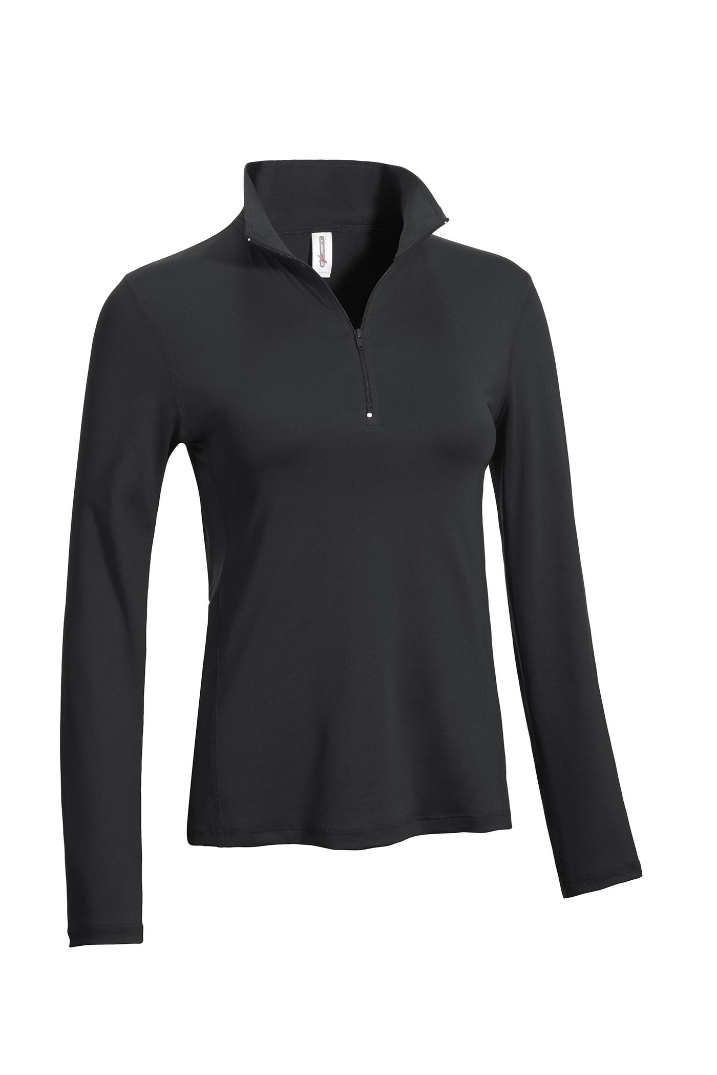 Expert Apparel Women's Quarter Zip Training Pullover Top Black#color_black