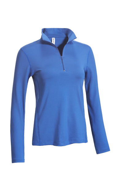 Expert Apparel Women's Quarter Zip Training Pullover Top cadet blue#color_cadet-blue
