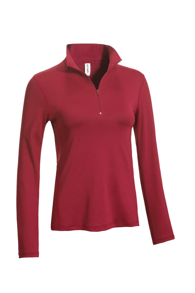 Expert Apparel Women's Quarter Zip Training Pullover Top Crimson#color_crimson