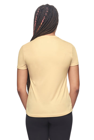 Expert Brand Retail Women's Pk MaX™ Crewneck Expert Tec Tee T-shirt vegas gold 3#color_vegas-gold