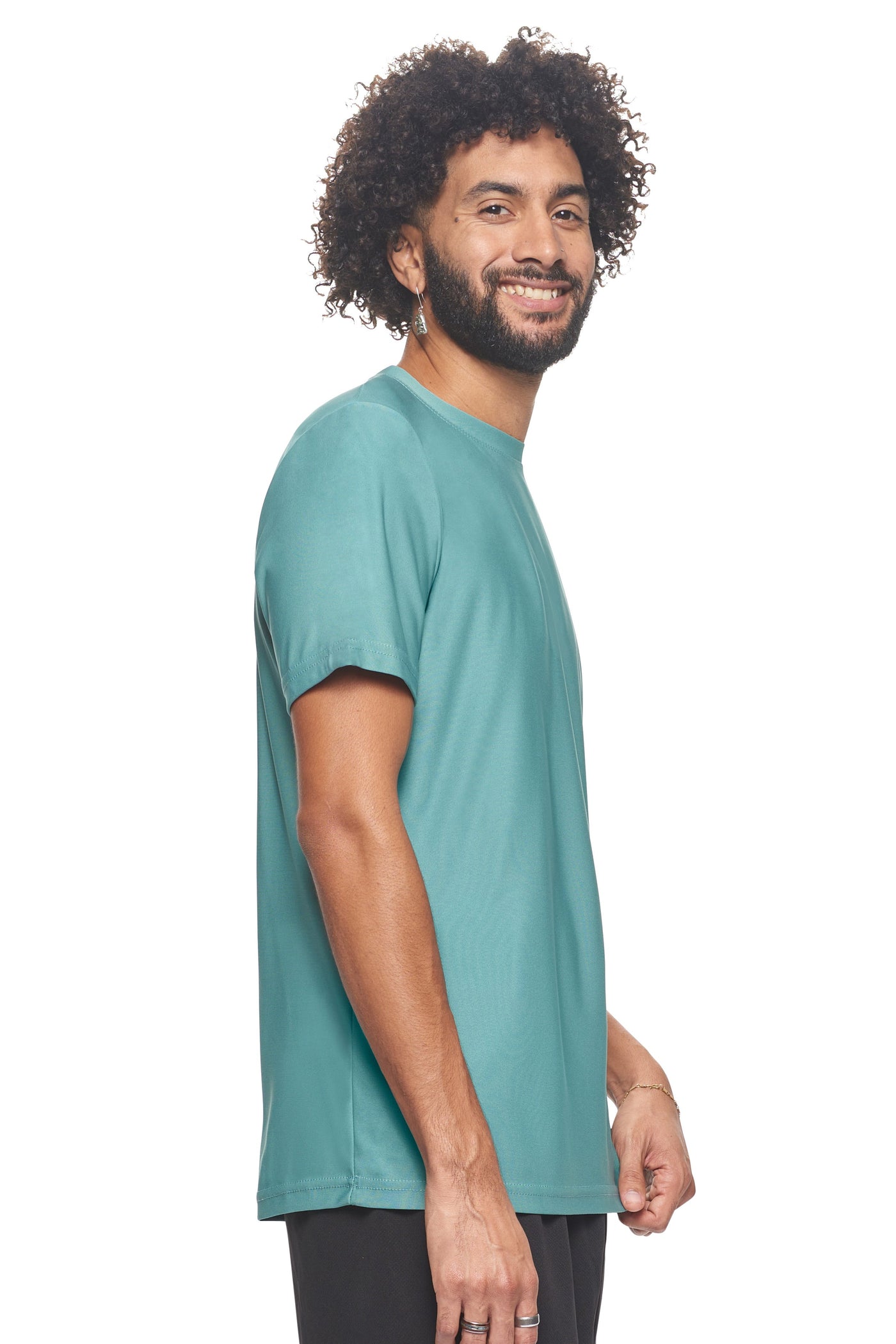 Expert Brand Unisex Men Recycled Polyester REPREVE® T-Shirt Made in USA in juniper green image 2#color_juniper
