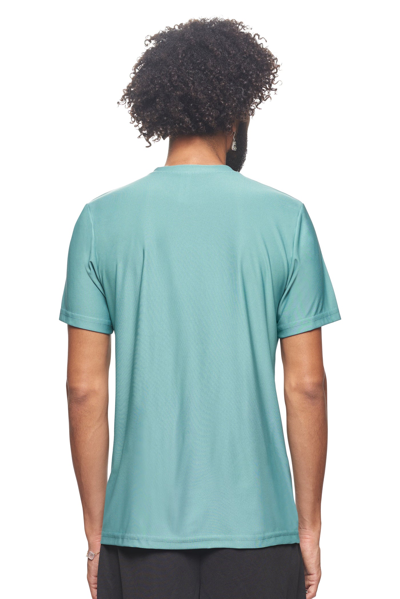Expert Brand Unisex Men Recycled Polyester REPREVE® T-Shirt Made in USA in juniper green image 3#color_juniper