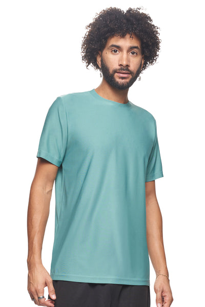 Expert Brand Unisex Men Recycled Polyester REPREVE® T-Shirt Made in USA in juniper green#color_juniper