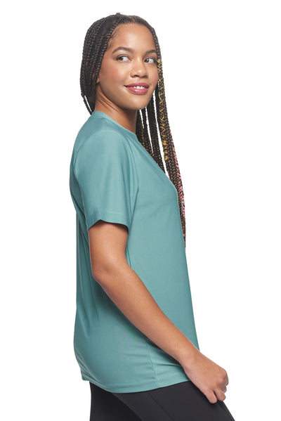 Expert Brand Unisex Women Recycled Polyester REPREVE® T-Shirt Made in USA in juniper green image 2#color_juniper