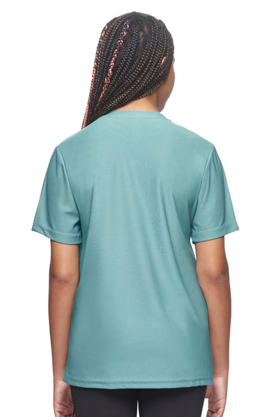 Expert Brand Unisex Women Recycled Polyester REPREVE® T-Shirt Made in USA in juniper green image 3#color_juniper