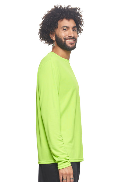 Expert Brand Retail Made in USA sportswear activewear long sleeve tec tee oxymesh crewneck key lime#color_key-lime