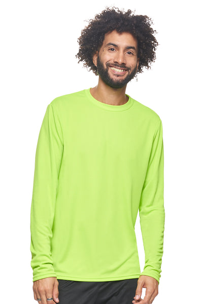 Expert Brand Retail Made in USA sportswear activewear long sleeve tec tee oxymesh crewneck key lime 2#color_key-lime