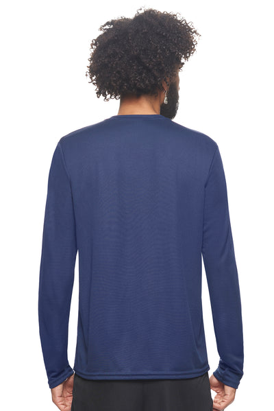 Expert Brand Retail Made in USA sportswear activewear long sleeve tec tee crewneck oxymesh navy blue 3#color_navy