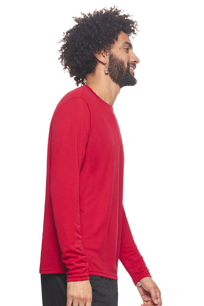 Expert Brand Retail Made in USA sportswear activewear long sleeve tec tee oxymesh crewneck red 2#color_true-red