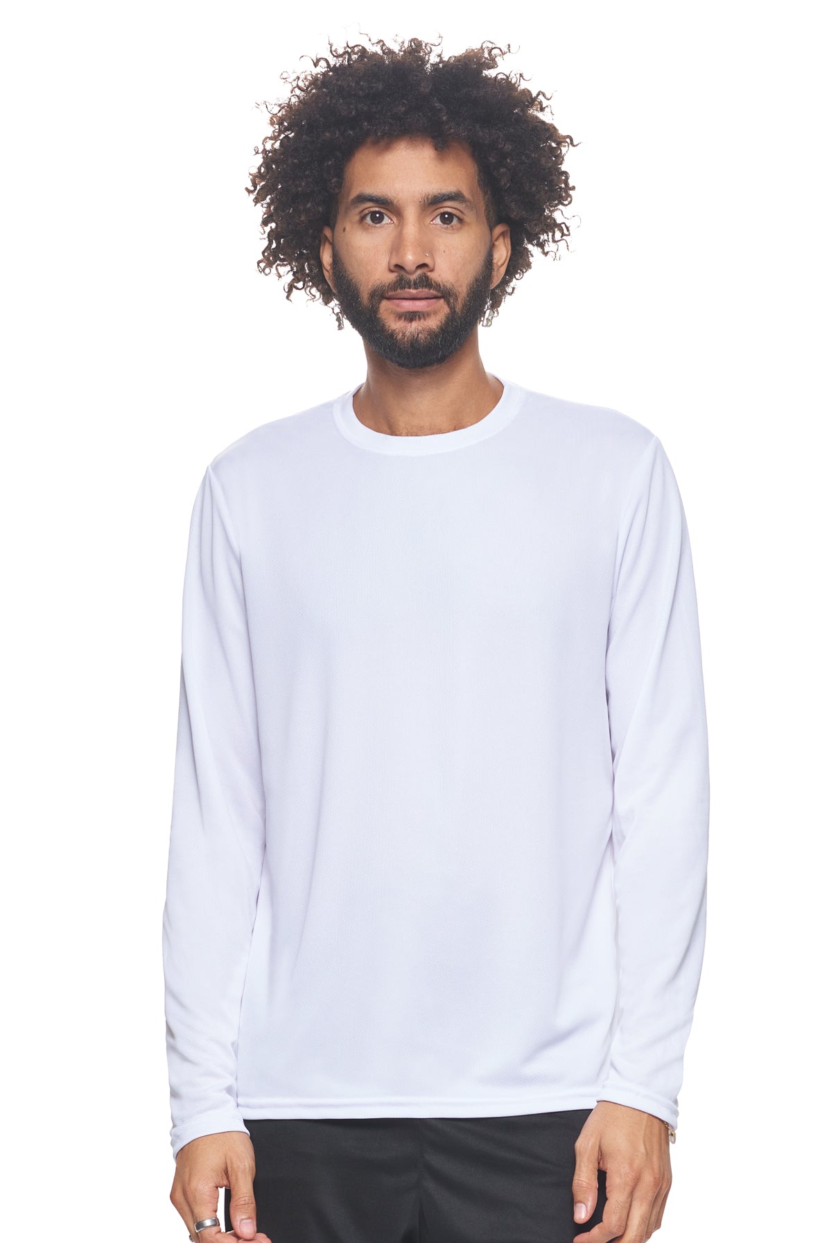 Expert Brand Retail Made in USA sportswear activewear long sleeve tec tee oxymesh crewneck white#color_white
