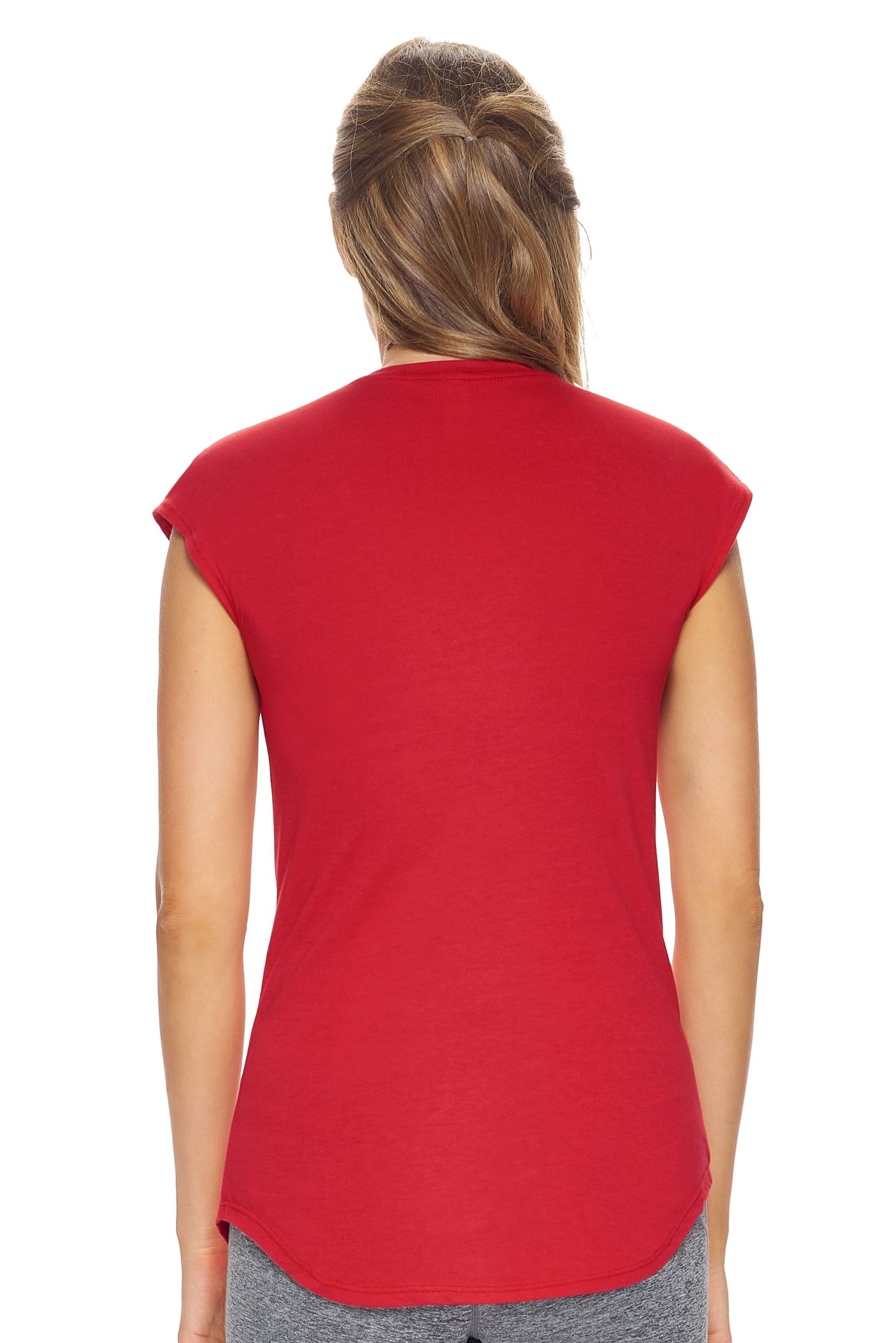 Expert Brand Women's MoCA™ Cap Sleeve Tee in Scarlet Image 3#color_scarlet