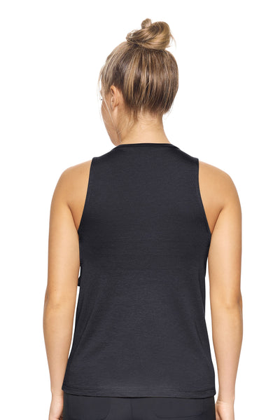 Expert Brand Women's MoCA™ Lattice Muscle Tank in Black Image 3