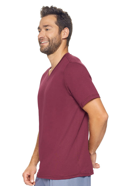 Expert Brand Retail Sustainable Eco-Friendly Apparel Micromodal Cotton Men's V-neck T-Shirt Made in USA maroon 2#color_maroon